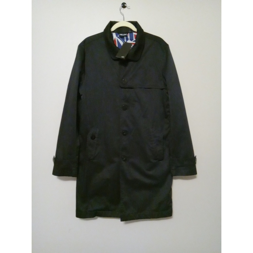 Mini Cooper Men‎ Union Flag Men Pocket Button Classic Trench Coat Size M